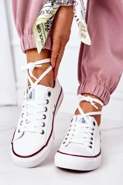 Damskie Skórzane Trampki BIG STAR II274001 Białe