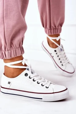 Damskie Skórzane Trampki BIG STAR II274001 Białe