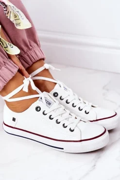 Damskie Skórzane Trampki BIG STAR II274001 Białe