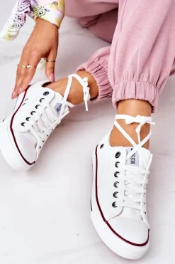 Damskie Skórzane Trampki BIG STAR II274001 Białe