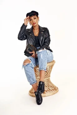 Damskie Skórzane Trampki Big Star Czarne V274871