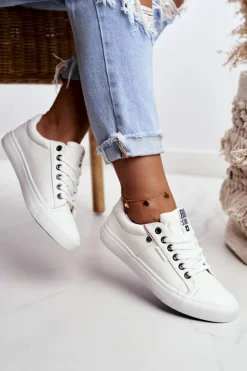 Damskie Skórzane Trampki Big Star GG274060 Białe