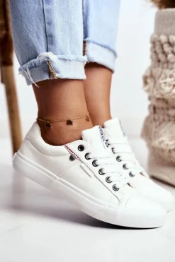 Damskie Skórzane Trampki Big Star GG274060 Białe