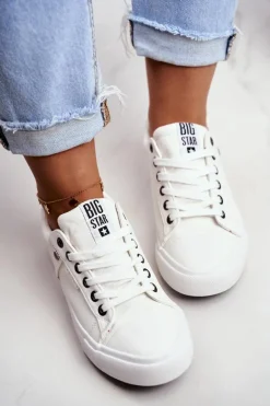 Damskie Skórzane Trampki Big Star GG274060 Białe