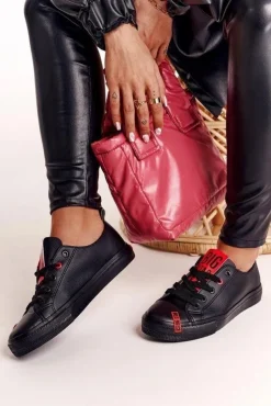 Damskie Skórzane Trampki BIG STAR EE274303 Czarne