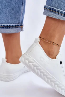 Damskie Skórzane Trampki Big Star LL274403 Białe