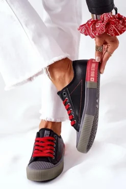 Damskie Skórzane Trampki BIG STAR II274134 Czarne