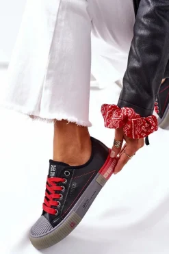 Damskie Skórzane Trampki BIG STAR II274134 Czarne