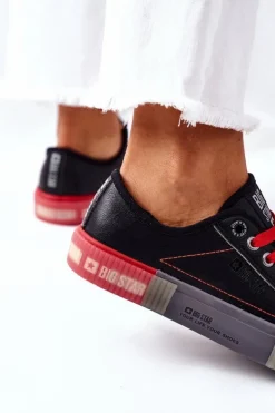 Damskie Skórzane Trampki BIG STAR II274134 Czarne