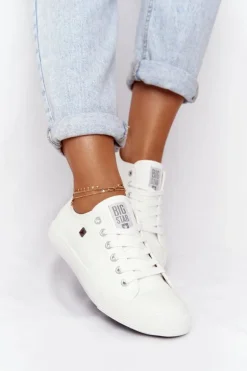 Damskie Skórzane Trampki Big Star Białe V274869