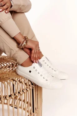 Damskie Skórzane Trampki Big Star Białe V274869