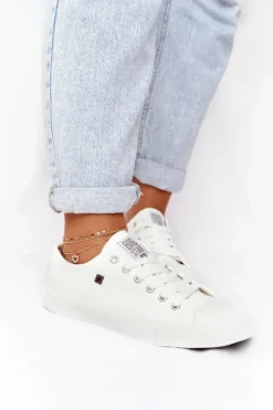 Damskie Skórzane Trampki Big Star Białe V274869