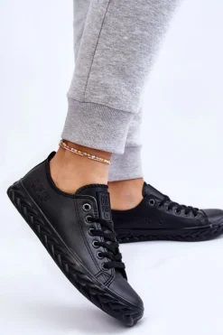 Damskie Skórzane Trampki Big Star LL274402 Czarne