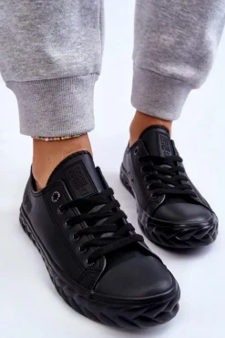 Damskie Skórzane Trampki Big Star LL274402 Czarne