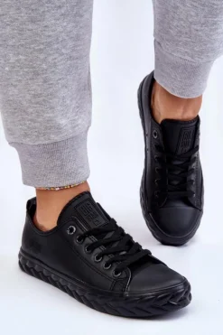 Damskie Skórzane Trampki Big Star LL274402 Czarne