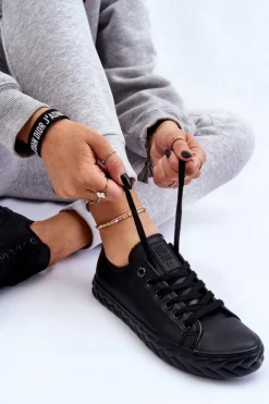 Damskie Skórzane Trampki Big Star LL274402 Czarne