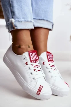 Damskie Skórzane Trampki BIG STAR EE274302 Białe