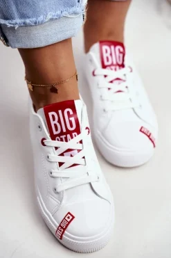 Damskie Skórzane Trampki BIG STAR EE274302 Białe