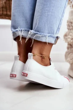 Damskie Skórzane Trampki BIG STAR EE274302 Białe