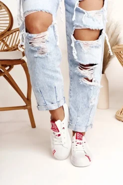 Damskie Skórzane Trampki BIG STAR EE274302 Białe