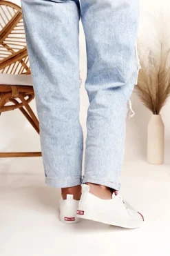 Damskie Skórzane Trampki BIG STAR EE274302 Białe