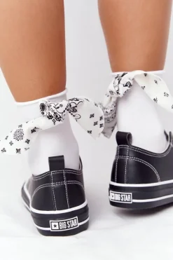 Damskie Skórzane Trampki BIG STAR HH274145 Czarne