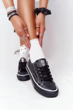 Damskie Skórzane Trampki BIG STAR HH274145 Czarne