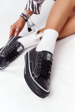 Damskie Skórzane Trampki BIG STAR HH274145 Czarne