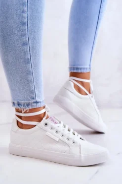 Damskie Skórzane Trampki Cross Jeans JJ2R4043C Białe