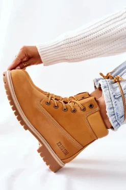 Damskie Skórzane Trapery Big Star II274447 Camel