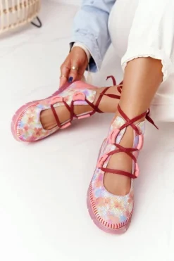 Damskie Skórzane Trzewiki Maciejka Róż 04457-15