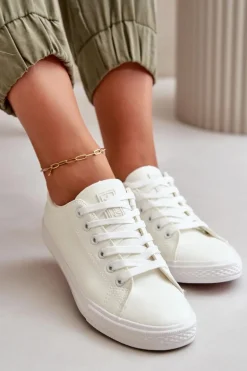 Damskie Skórzane Wiązane Klasyczne Trampki Białe Misima