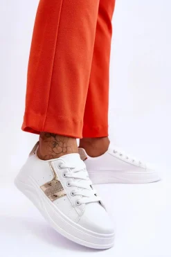 Damskie Sneakersy Biało-Złote Diahna