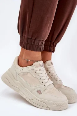 Damskie Sneakersy Big Star NN274668 Beżowe