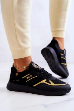 Damskie Sneakersy Big Star JJ274A195 Czarno-Złote