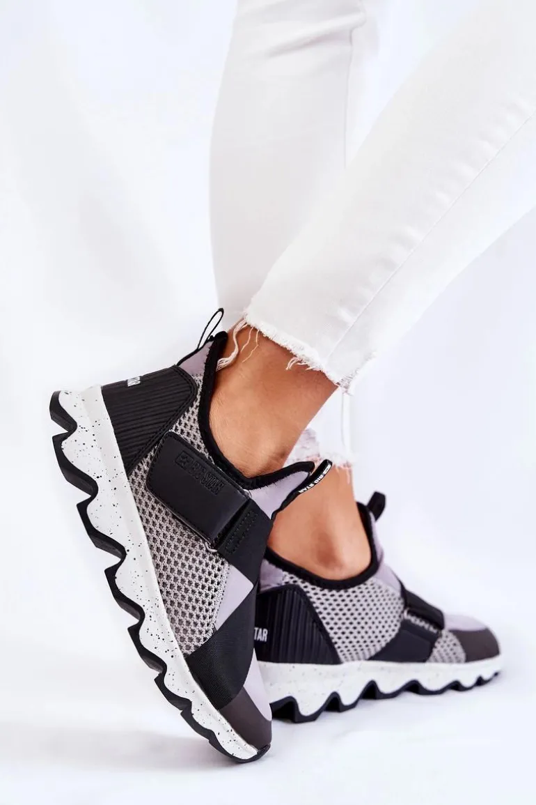 Damskie Sneakersy Big Star KK274546 Szaro-Czarne