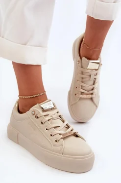 Damskie Sneakersy Big Star NN274210 Beżowe