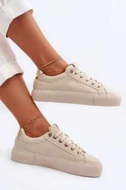 Damskie Sneakersy Big Star NN274210 Beżowe