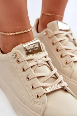 Damskie Sneakersy Big Star NN274210 Beżowe