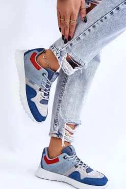 Damskie Sneakersy Big Star LL274421 Niebieskie