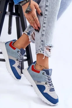 Damskie Sneakersy Big Star LL274421 Niebieskie