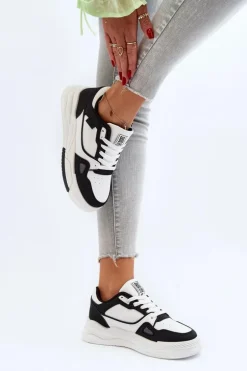 Damskie Sneakersy Big Star NN274669 Biało-Czarne