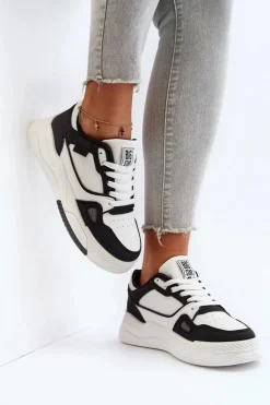 Damskie Sneakersy Big Star NN274669 Biało-Czarne