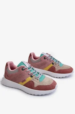 Damskie Sneakersy Big Star LL274422 Różowo-Beżowe