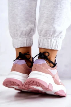 Damskie Sneakersy Buty Sportowe Big Star JJ274577 Różowe