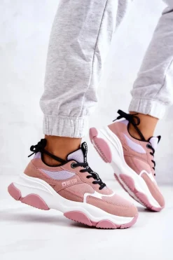 Damskie Sneakersy Buty Sportowe Big Star JJ274577 Różowe