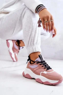 Damskie Sneakersy Buty Sportowe Big Star JJ274577 Różowe