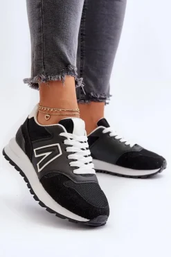 Damskie Sneakersy Buty Sportowe Czarne Daisee