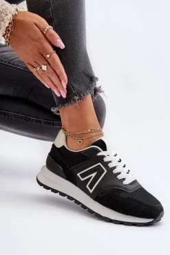 Damskie Sneakersy Buty Sportowe Czarne Daisee