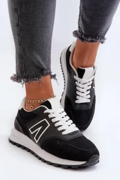 Damskie Sneakersy Buty Sportowe Czarne Daisee